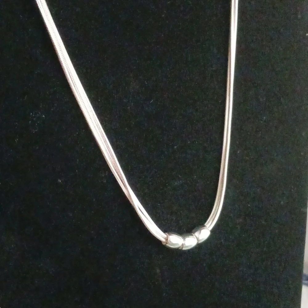 Silver TriStrand Necklace - Picture 2 of 6